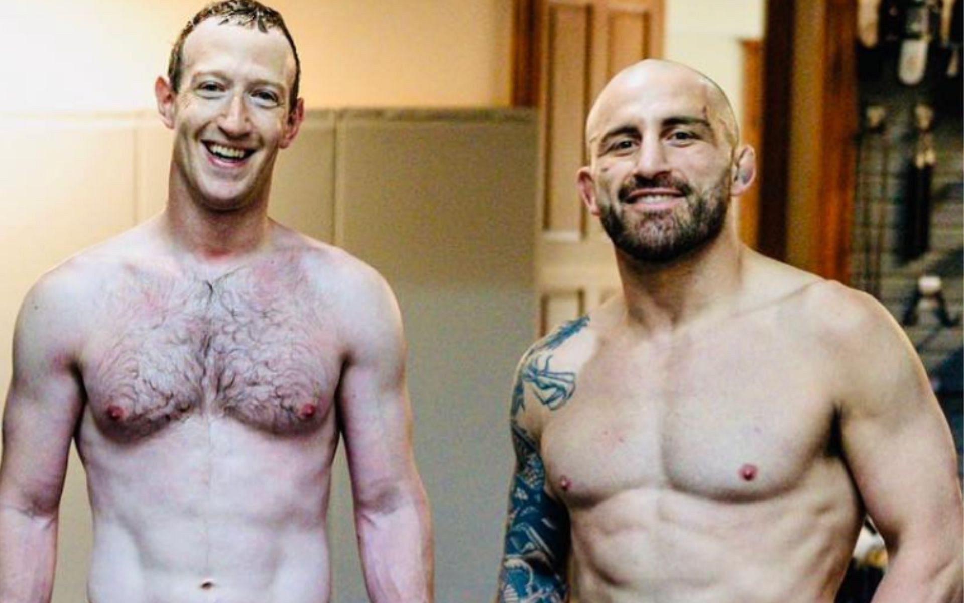 Mark Zuckerberg and Alexander Volkanovski. [via Instagram @alexvolkanovski]