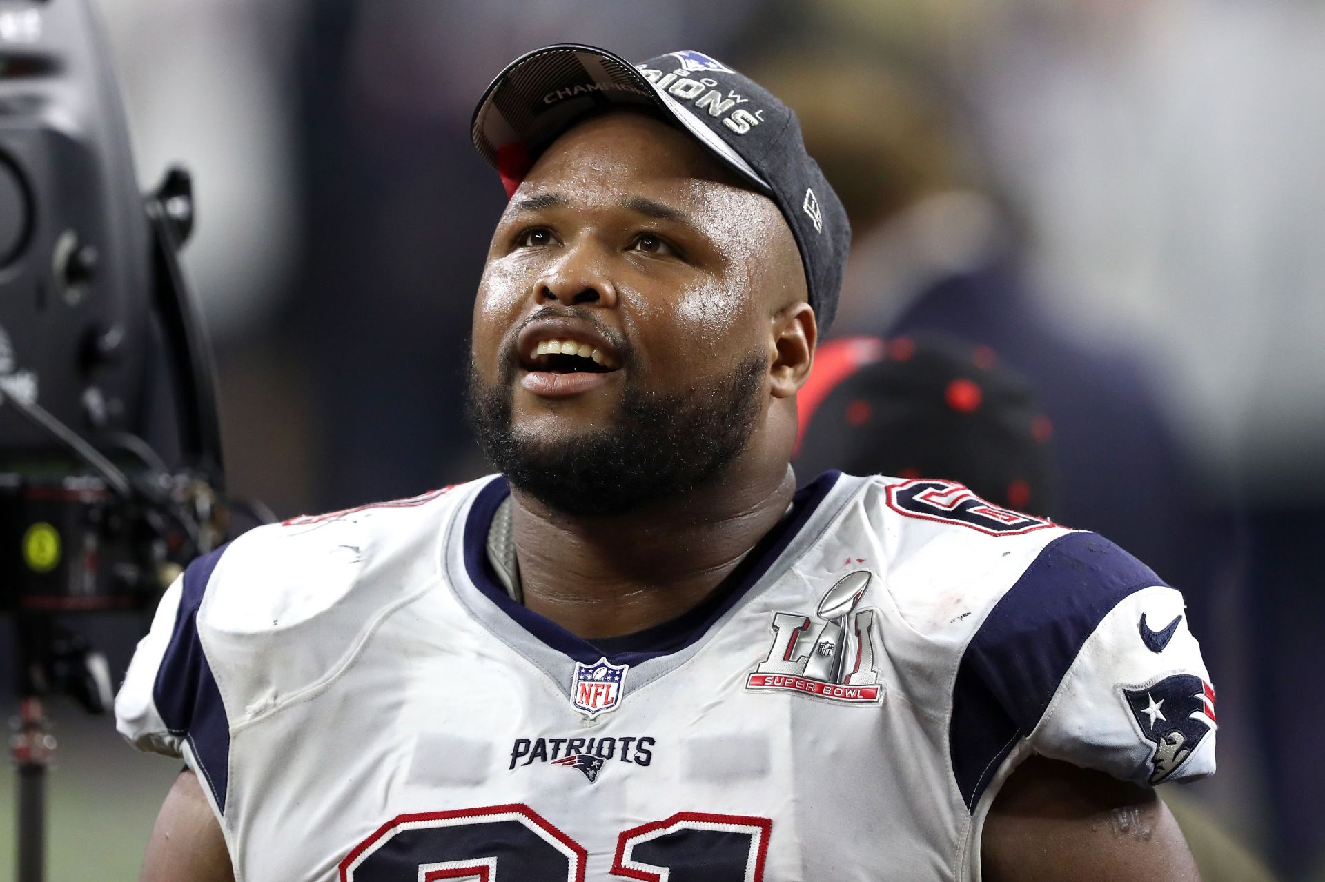 Marcus Cannon after winning Super Bowl LI vs the Atlanta Falcons