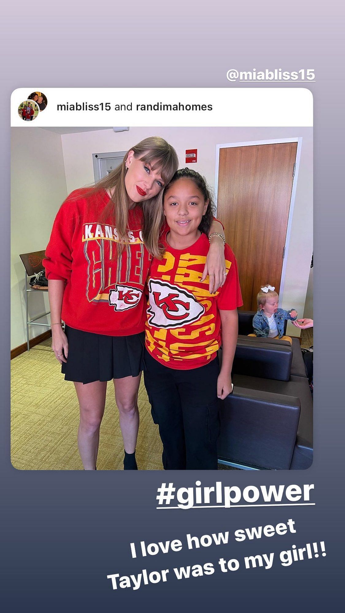 Randi Mahomes&#039; IG Story about meeting Taylor Swift