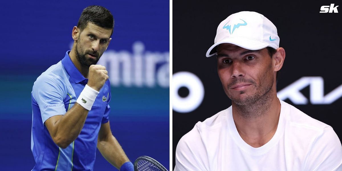 Novak Djokovic (L) and Rafael Nadal (R)  