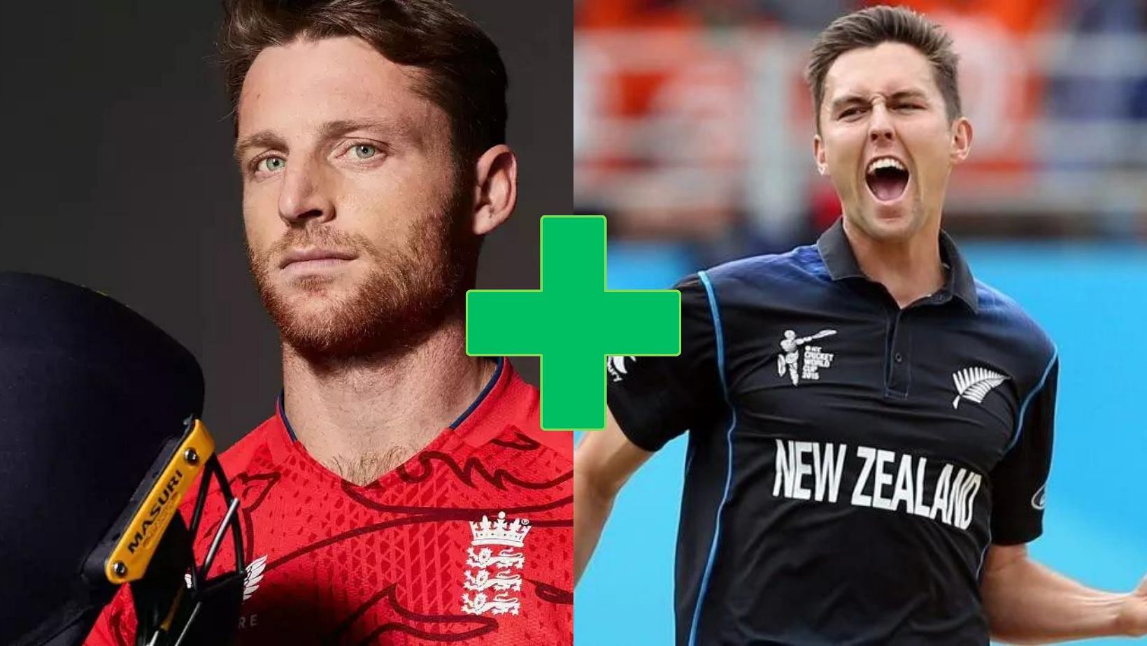 Jos Buttler (L) and Trent Boult.