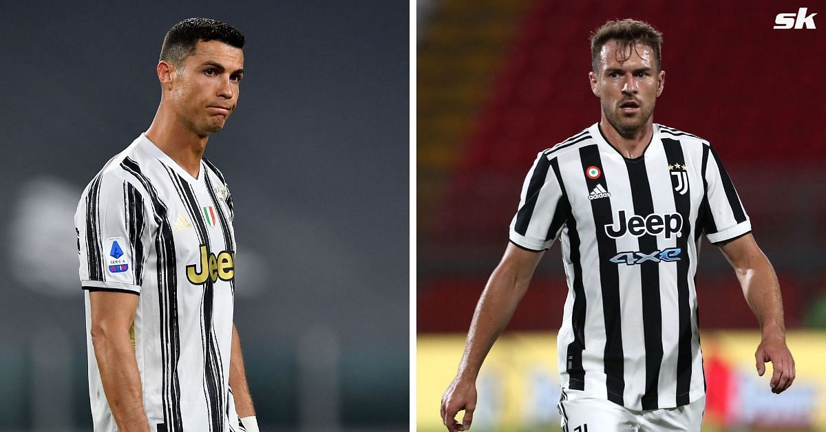 Cristiano Ronaldo and Aaron Ramsey (via Getty Images)