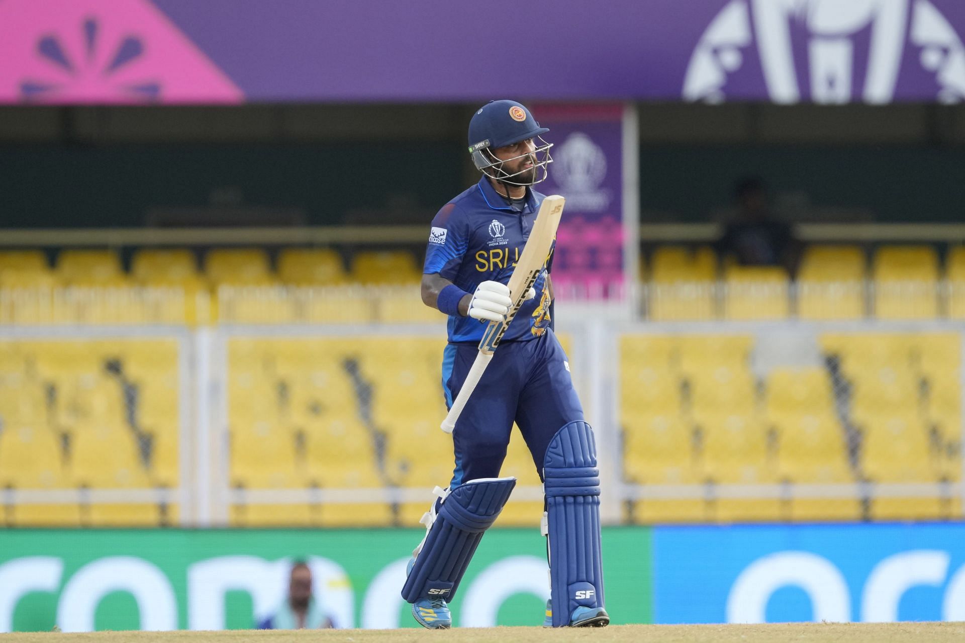 Kusal Mendis acknowledging his hundred during a warm-up game vs AFG [Getty Images]
