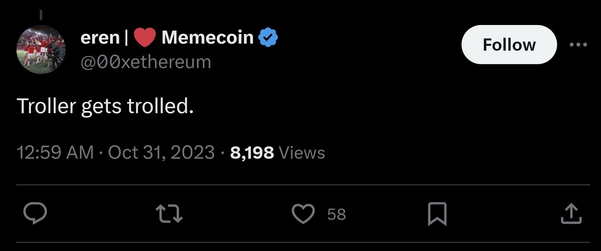 X user @00xethereum&#039;s comment attracted quite a lot of likes (Image via CFC_Janty/X)