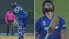 [Watch] Ben Stokes tosses his bat in disbelief after being dismissed during ENG vs SA 2023 World Cup match