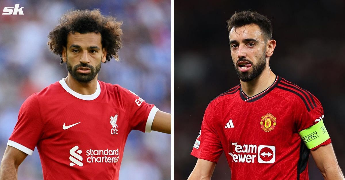 Mohamed Salah (left) and Bruno Fernandes (right)