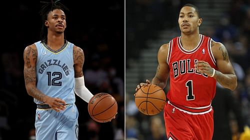 Ja Morant and Derrick Rose (Photo: NBA Memes/Twitter)