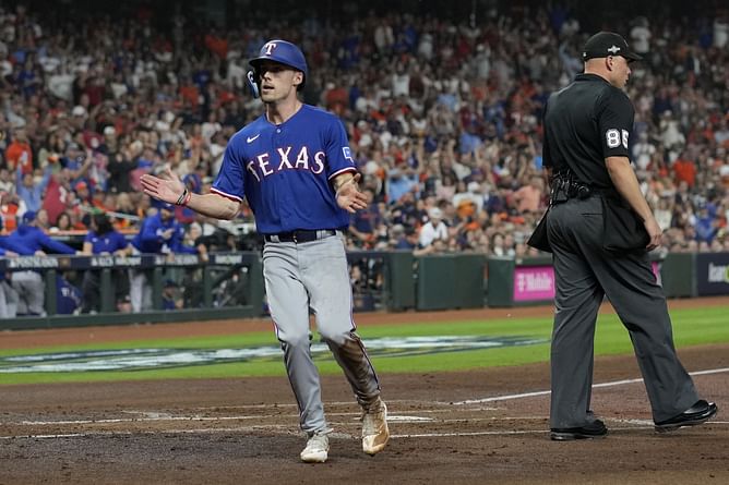 Evan Carter's game-changing catch has wife Kaylen bursting with excitement in Rangers-Astros ALCS Game 1: "You're unreal"