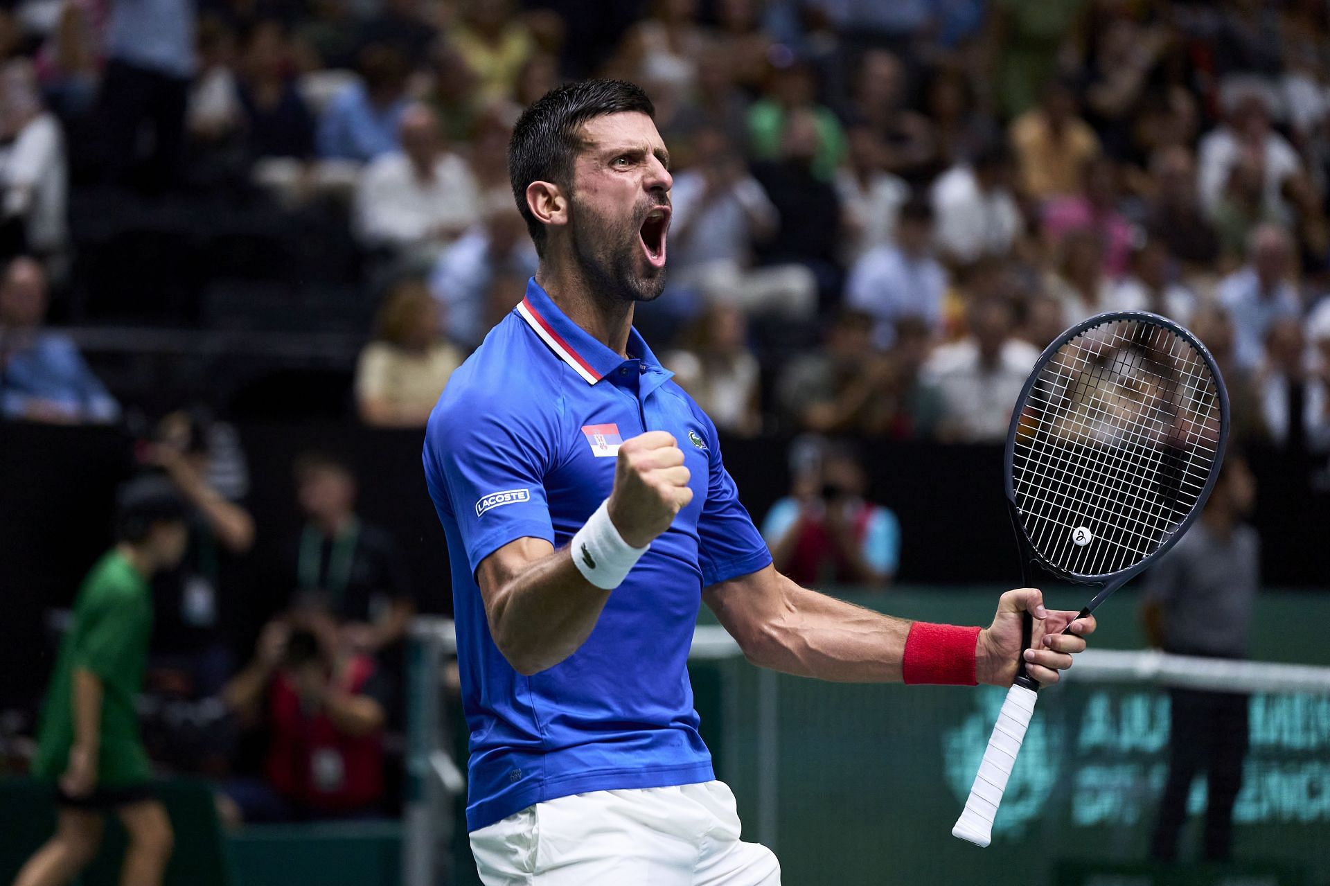 Novak Djokovic at the 2023 Davis Cup. Group Stage in Valencia.