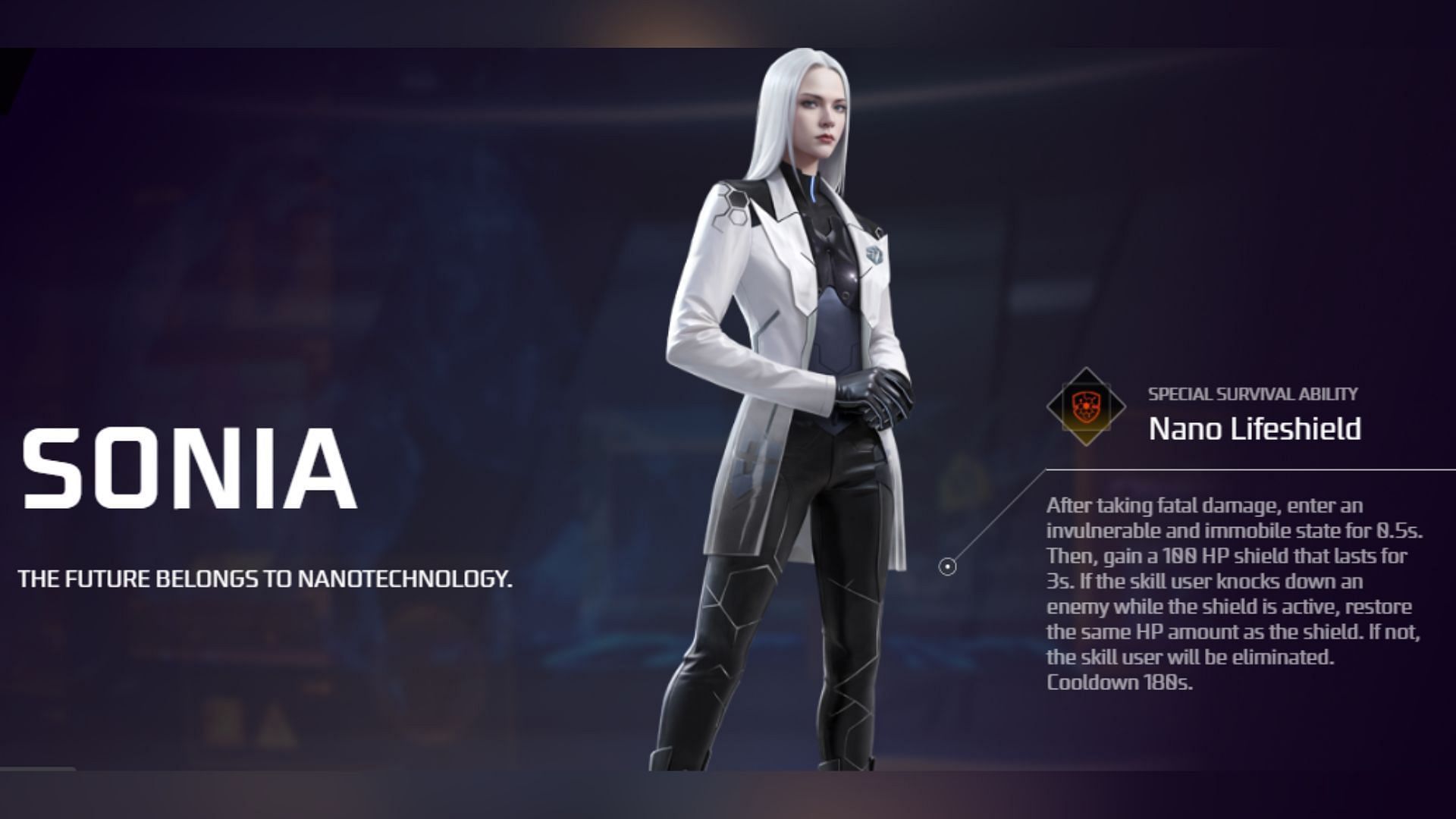 Sonia and her skill in Free Fire (Image via Garena)