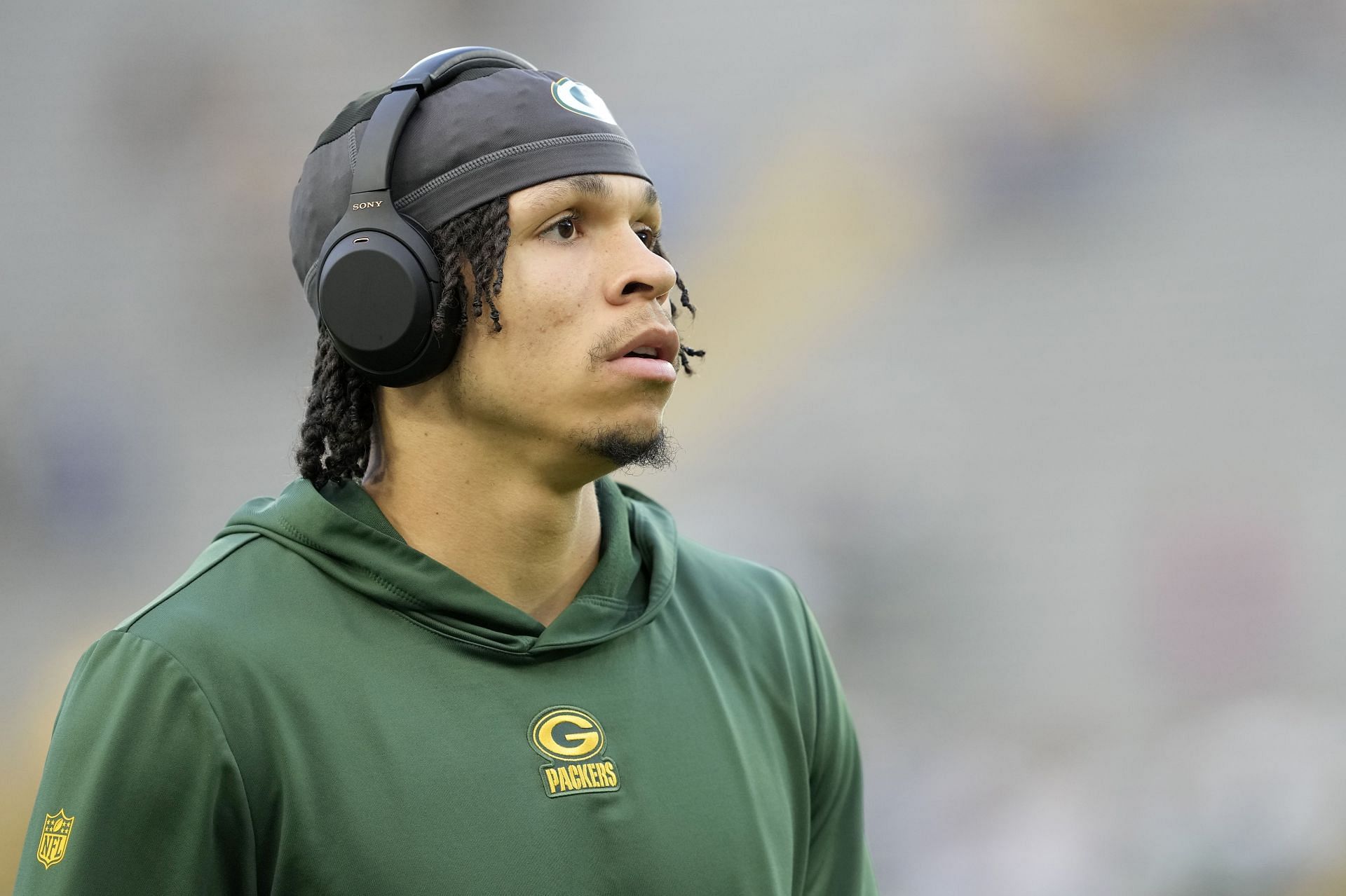 Christian Watson at Detroit Lions v Green Bay Packers