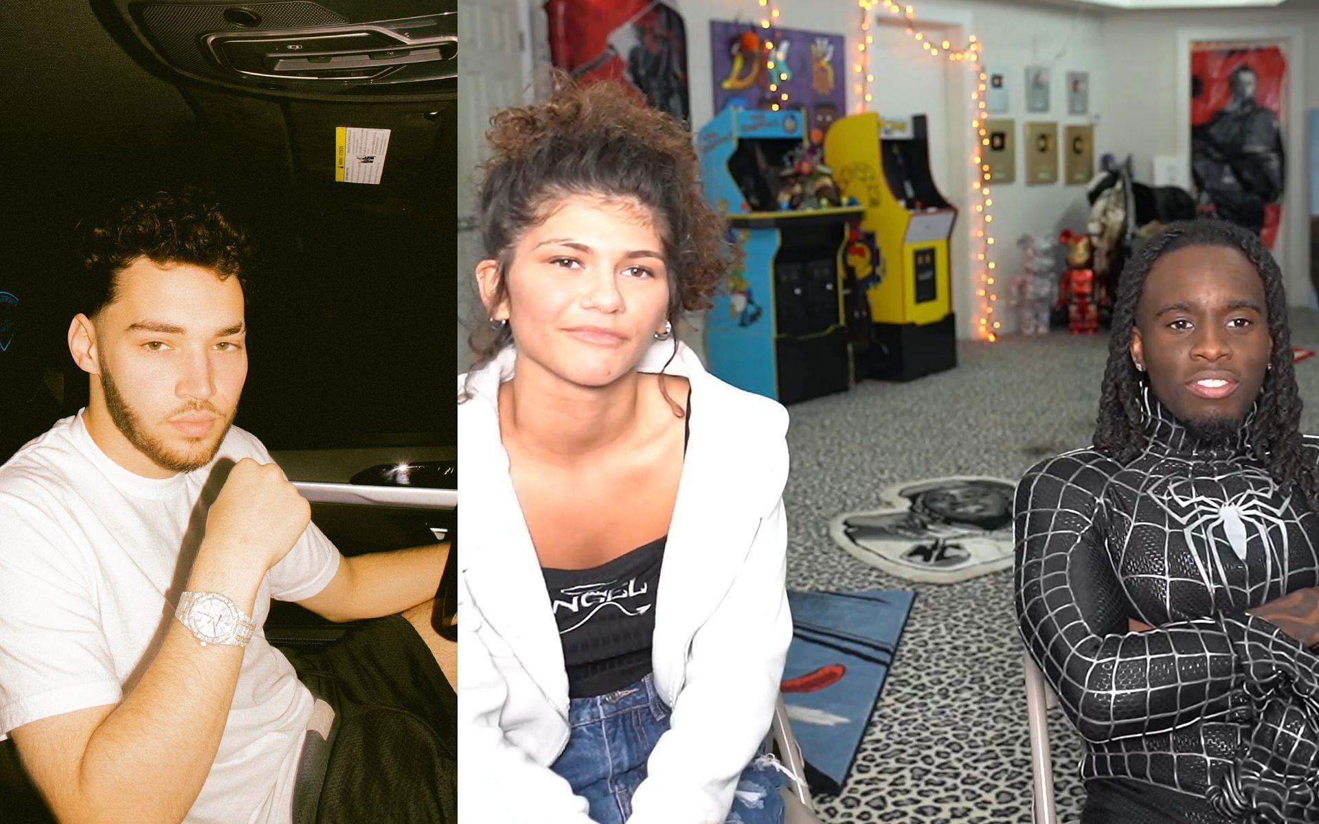 Kai Cenat pranked Adin Ross with a Zendaya lookalike (Image via Adin Ross/X and Kai Cenat/Twitch)