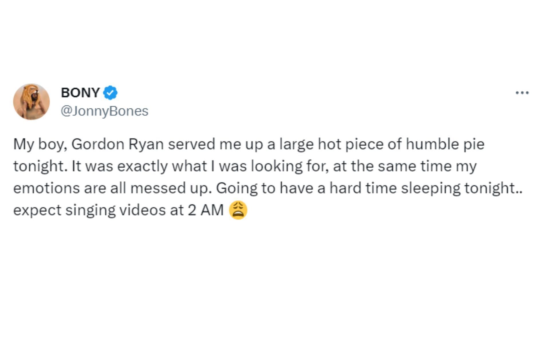 Jon Jones tweet [Via: @JonnyBones on X]