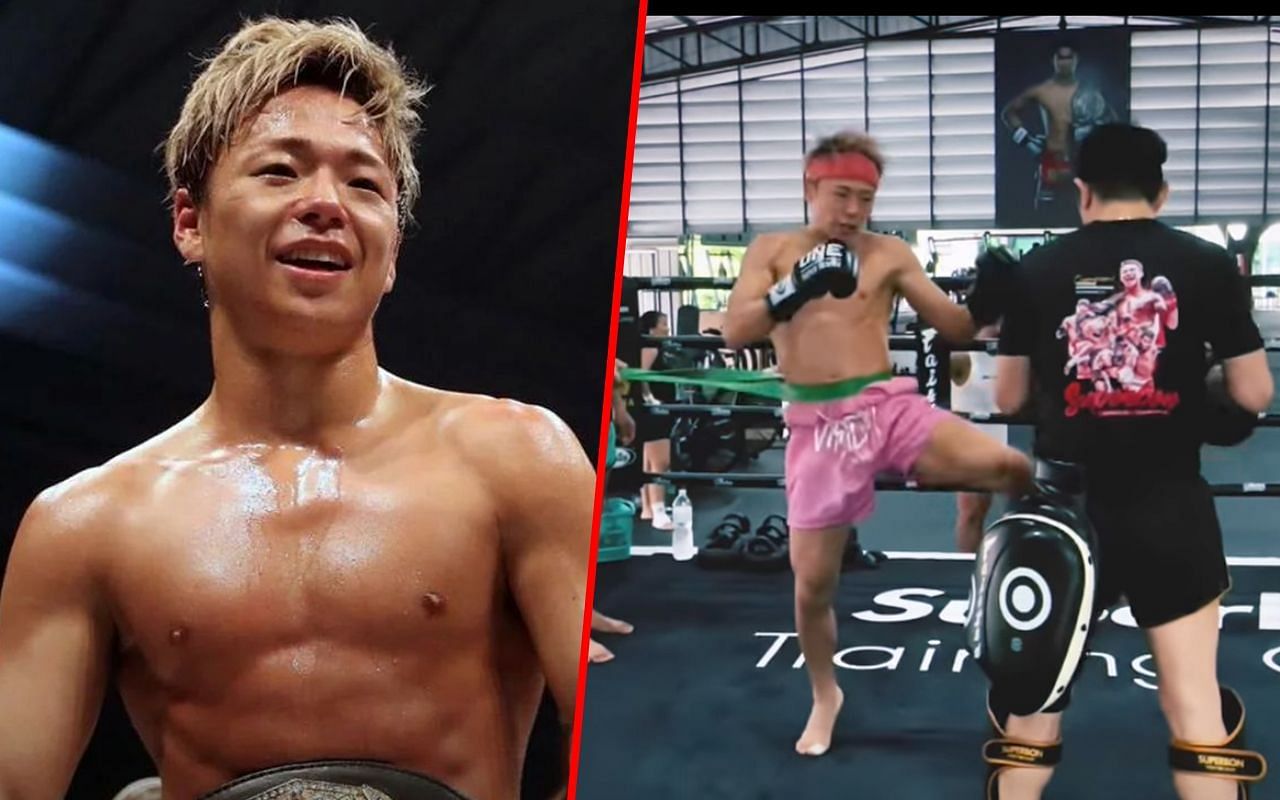 Newly-signed ONE kickboxer Takeru Segawa with Trainer Gae [Instagram: @k1takeru]
