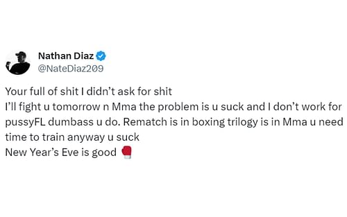 Diaz's 'X' post