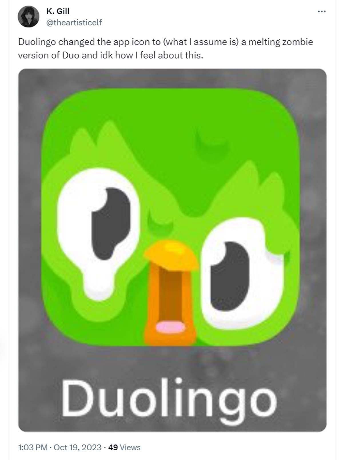 Why is the Duolingo app icon melting? Viral new look owl appearance ...