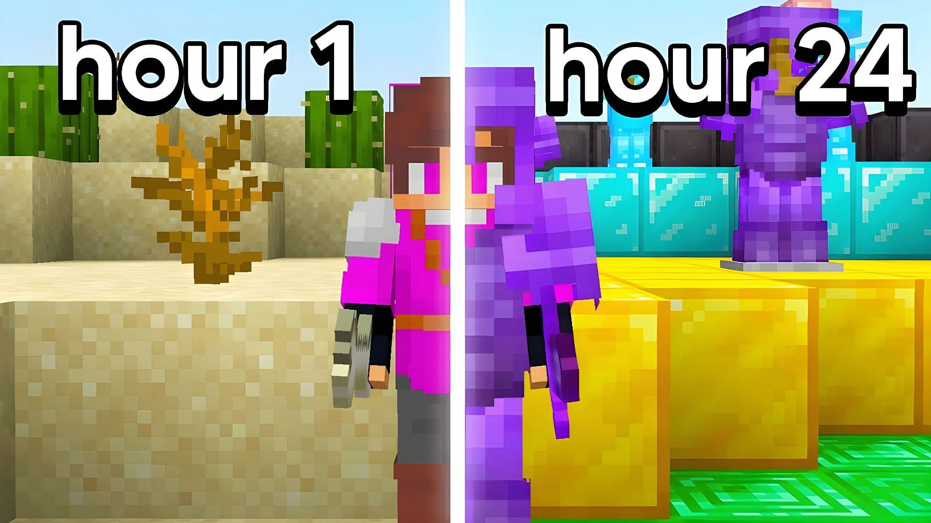 Minecraft servers you can often spend countless hours grinding (Image via Youtube/InfamousJJ)