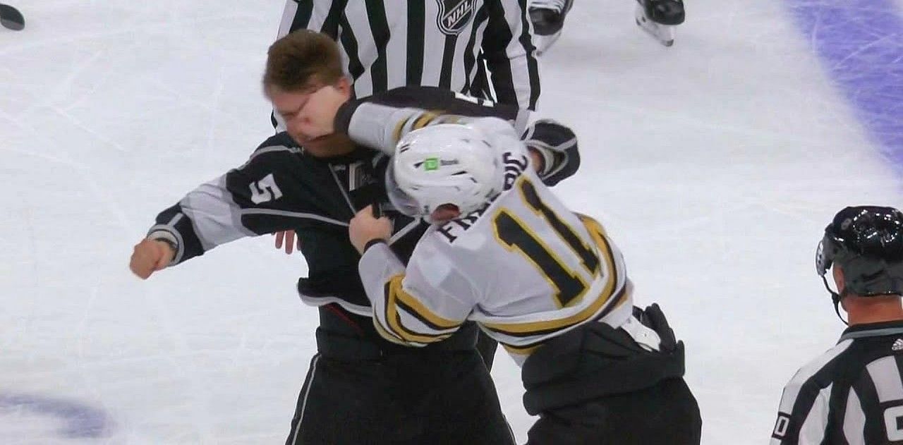 Trent Frederic instigates a fight