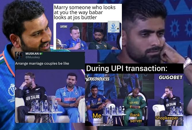 "Marry someone who looks at you the way Babar looks at Jos Buttler" - Top 10 funny memes after captains' day event ahead of 2023 ODI World Cup