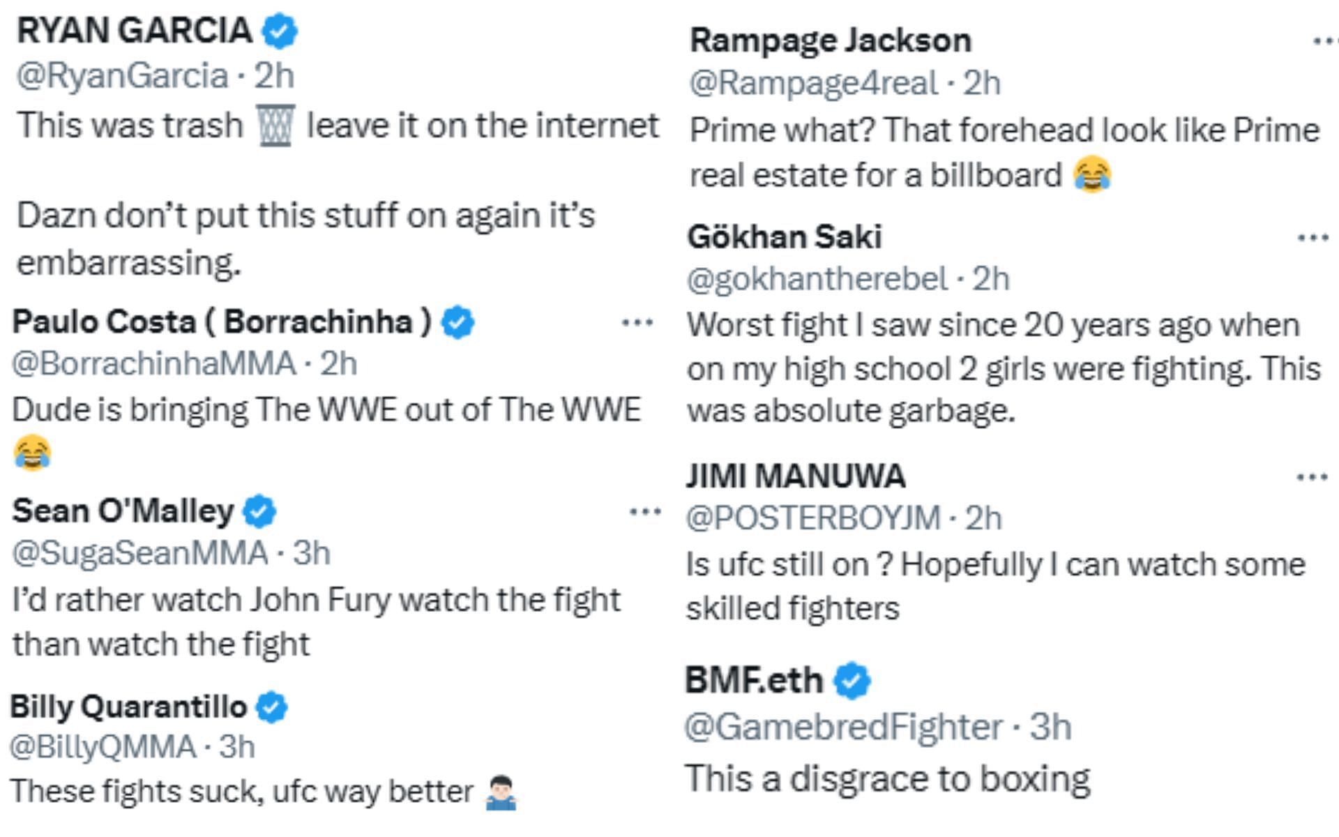 Fighter reactions to Misfits Boxing&#039;s PPV event