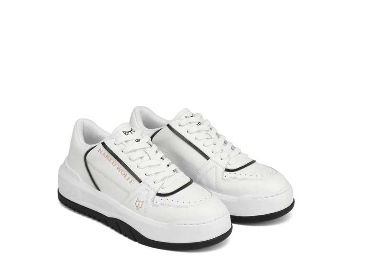 Cara White leather sneakers ( Image via Naked Wolfe)