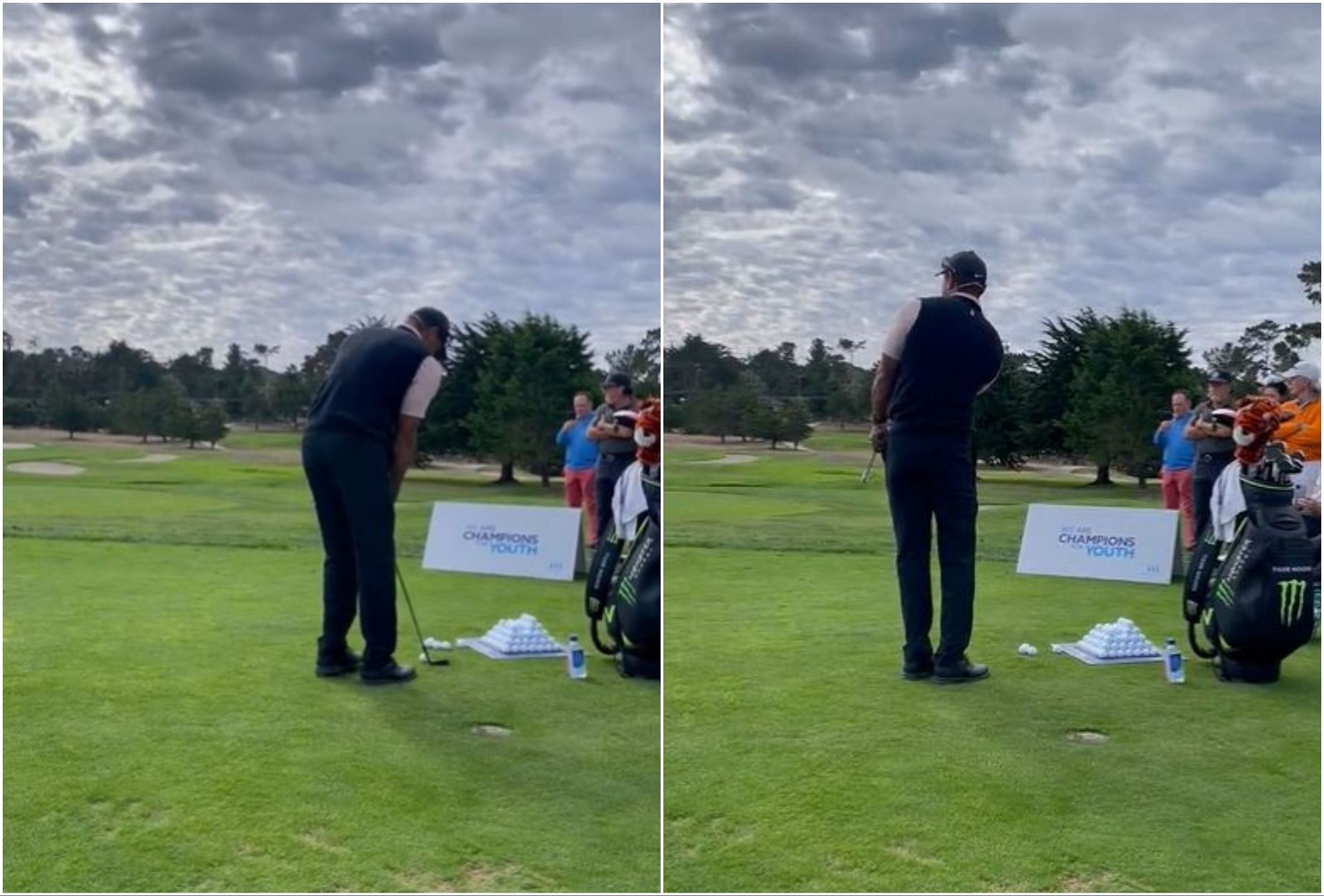 Tiger Woods at Monterey Peninsula Country Club (via X (formerly Twitter/@TGRLiveEvents))