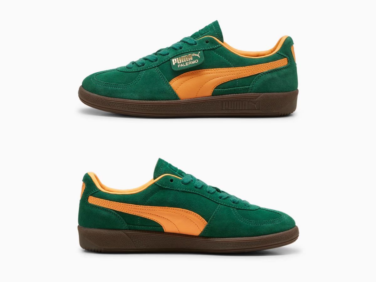 Closer look on Puma Palermo &ldquo;Clementine&rdquo; sneakers (Image via Twitter/@SneakerVisionz)