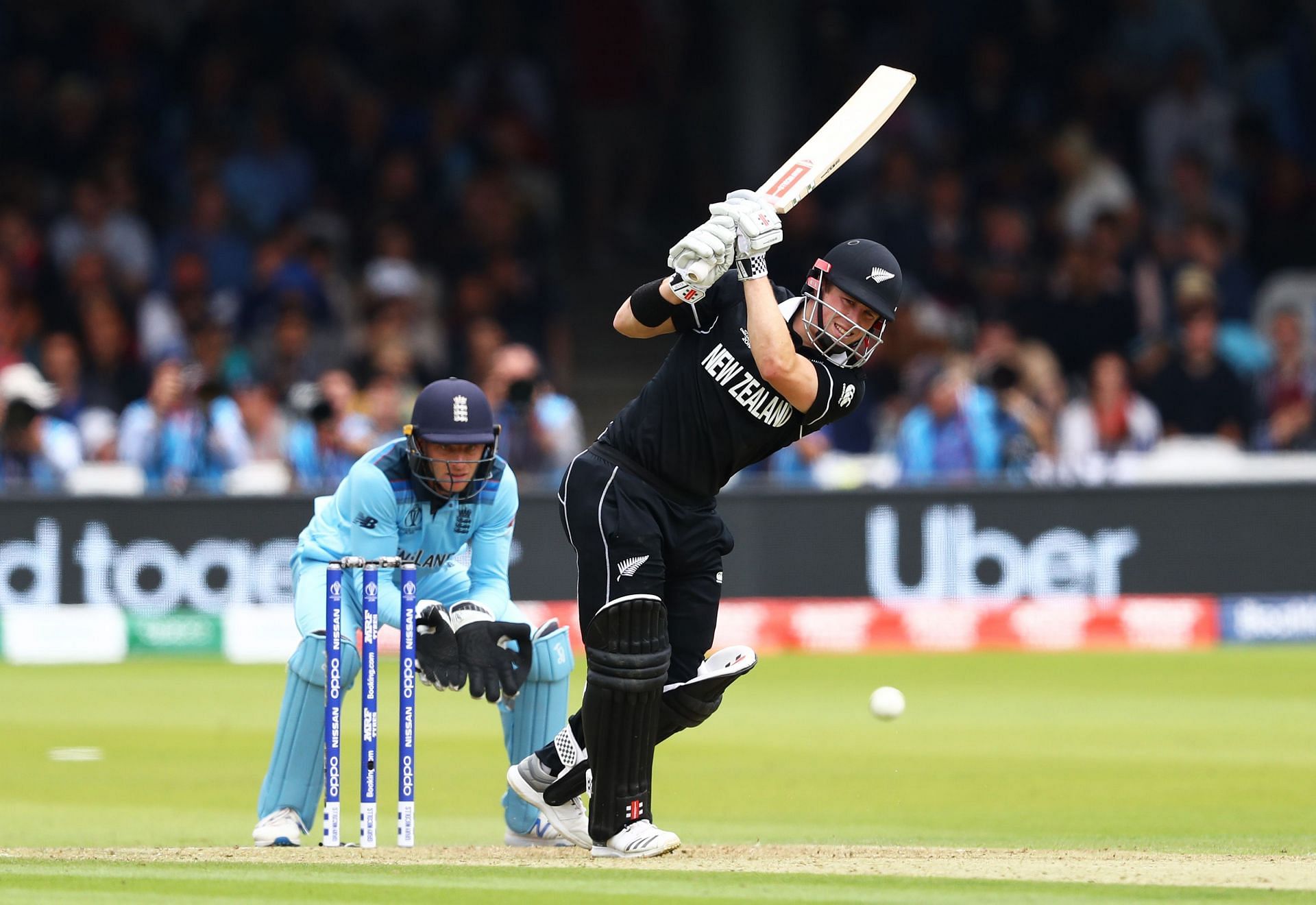 Henry Nicholls hit a hard-fought fifty in the 2019 World Cup final. (Pic: Getty Images)019