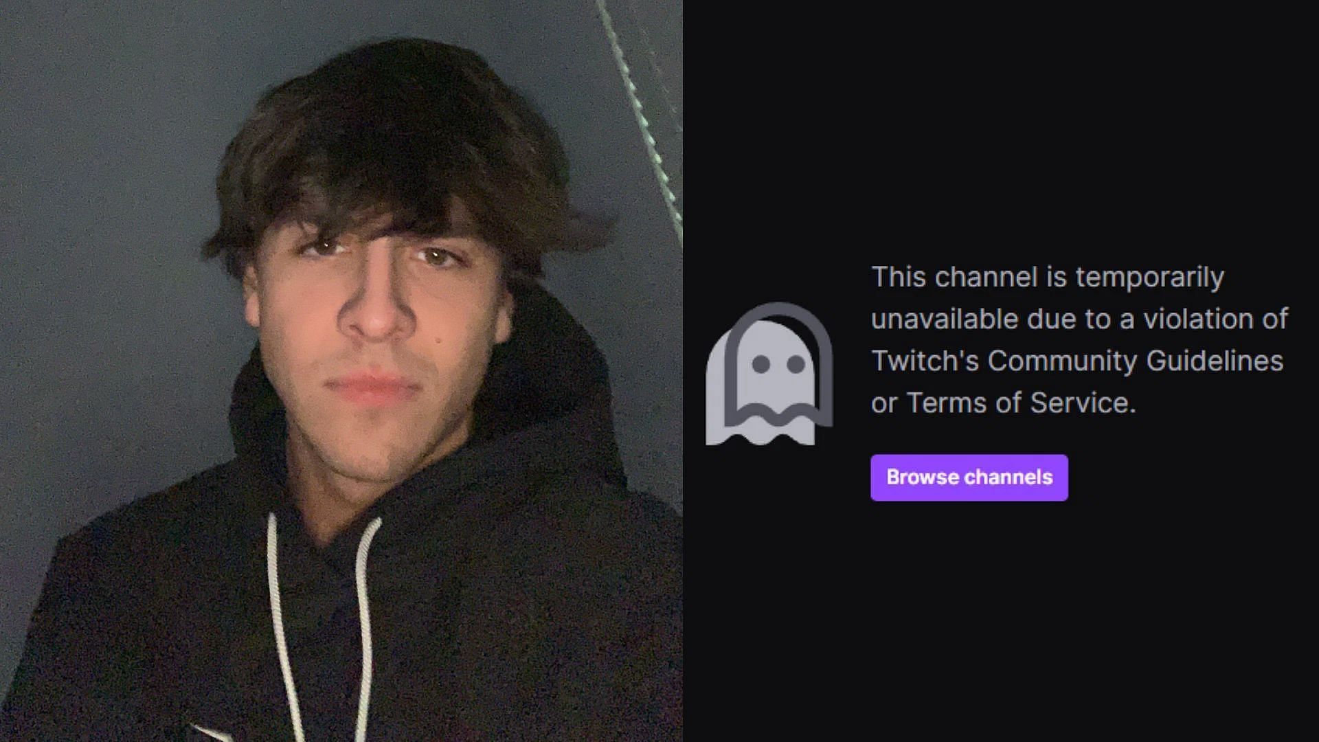 BuckeFPS banned from Twitch (Image via BuckeFPS/Twitch,X)