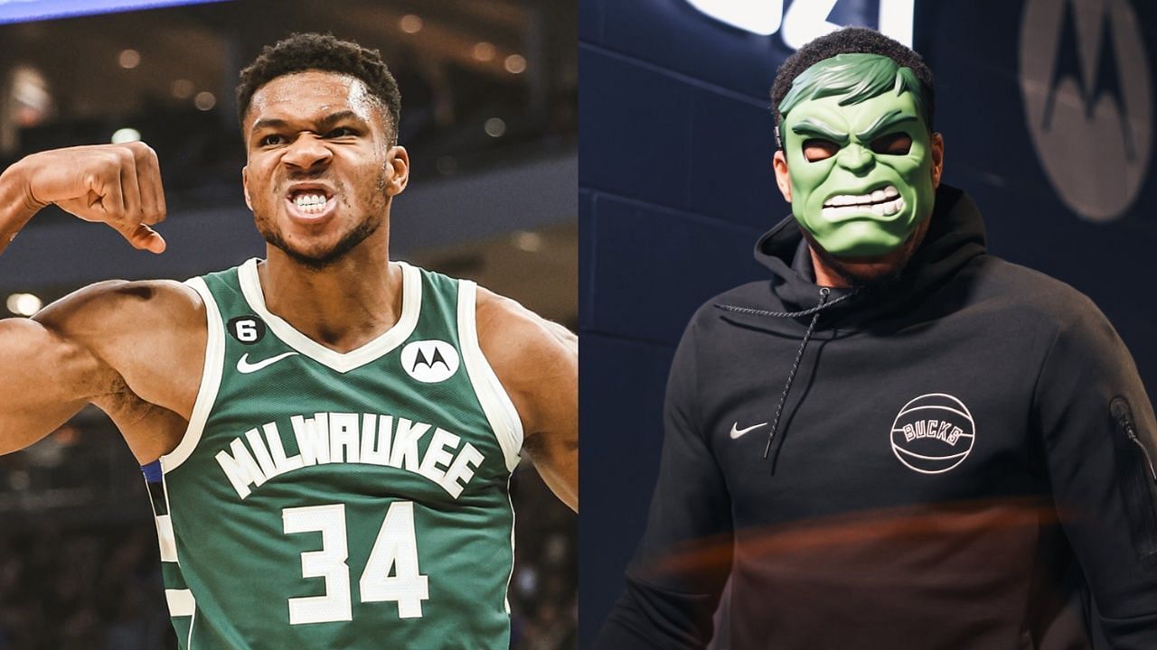 Giannis Antetokounmpo wore an Incredible Hulk costume for Halloween. 