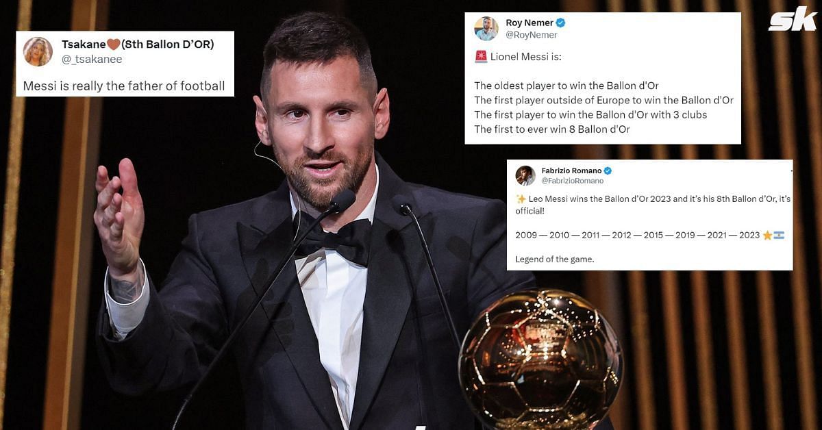 Fans react as Lionel Messi is crowned the 2023 Ballon d