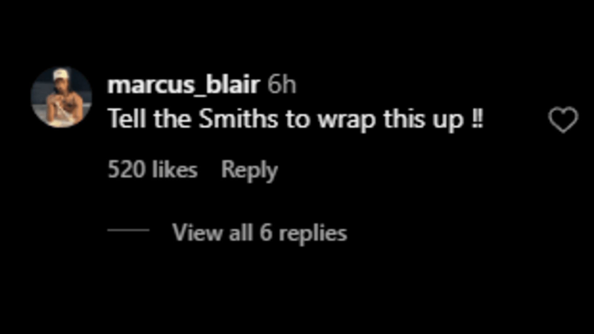 A netizen mocks the Smiths. (Image via Instagram/marcus_blair)