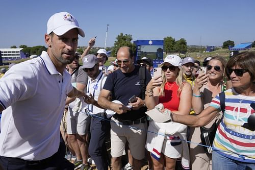 Novak Djokovic at the 2023 Ryder Cup Golf