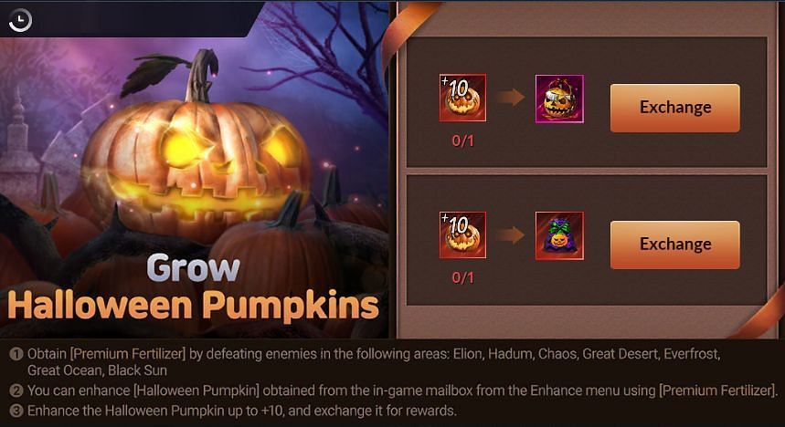 Mobile players may partake in the Halloween Pumpkin-growing event (Image via Pearl Abyss)