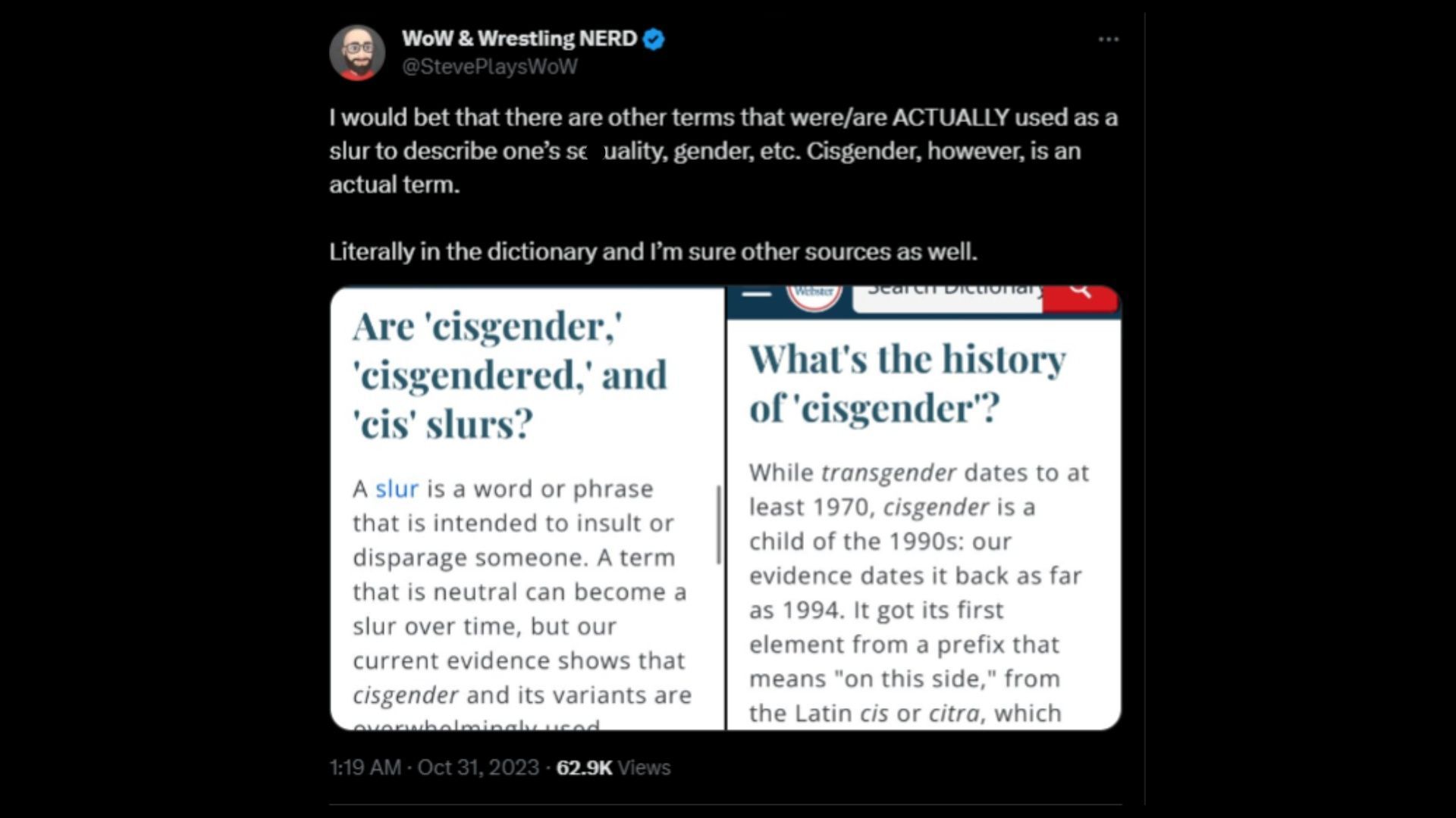 Screenshot of an X user remarking on Musk&#039;s controversial statement on the term &quot;cisgender.&quot; (Photo via @elonmusk/X)