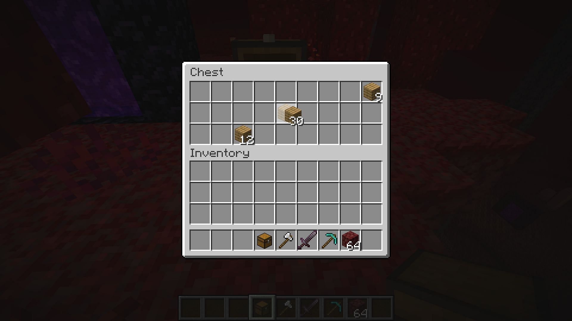 You can collect and move similar items with a nifty shortcut in Minecraft. (Image via Mojang)