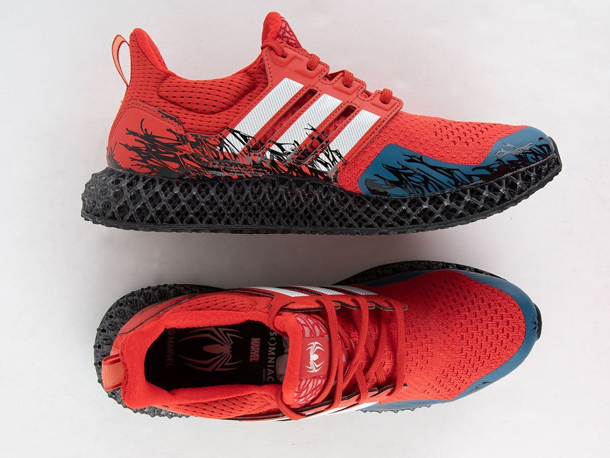 Marvel x Adidas &ldquo;Spider-Man&rdquo; sneakers overview (Image via Twitter/@IGN)