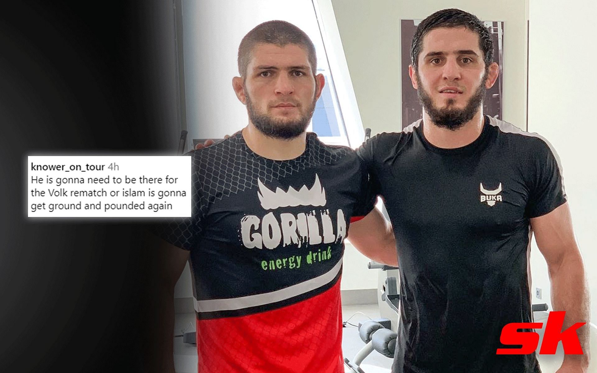 Khabib Nurmagomedov (left) and Islam Makhachev (right) [Image credits: @islam_makhachev on Instagram]