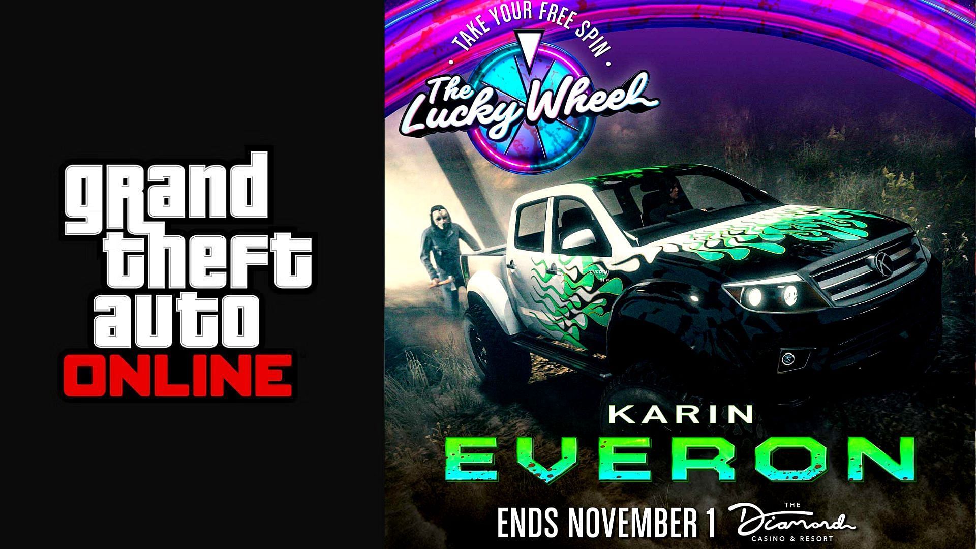 A brief about the Karin Everon available in the GTA Online Halloween 2023 update as podium vehicle of the week (Image via Rockstar Games)