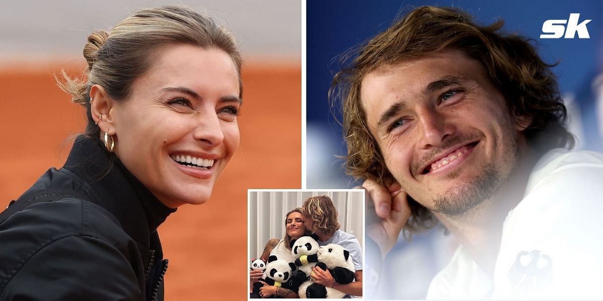 Sophia Thomalla (L), Alexander Zverev (R)