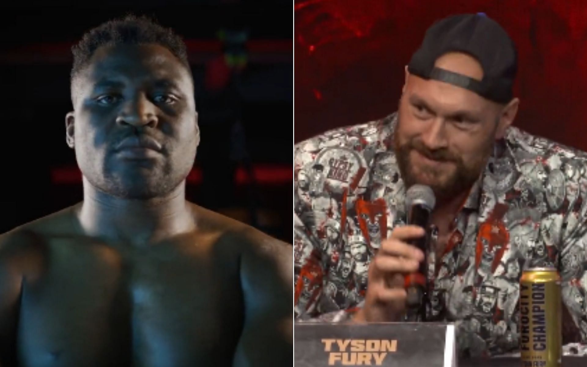 Francis Ngannou [Left], and Tyson Fury [Right] [Photo credit: @francis_ngannou and @Queensberry - X] 