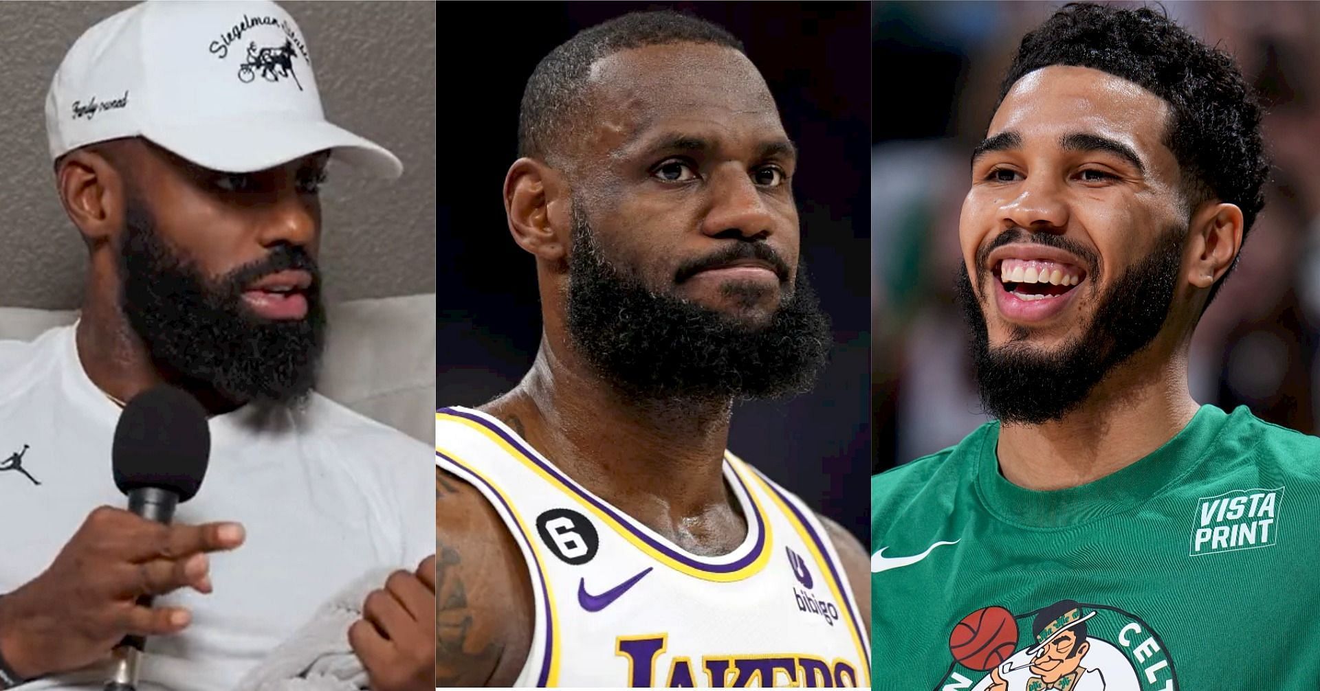 Dallas Mavericks shooting guard Tim Hardaway Jr. and LA Lakers and Boston Celtics superstars LeBron James and Jayson Tatum