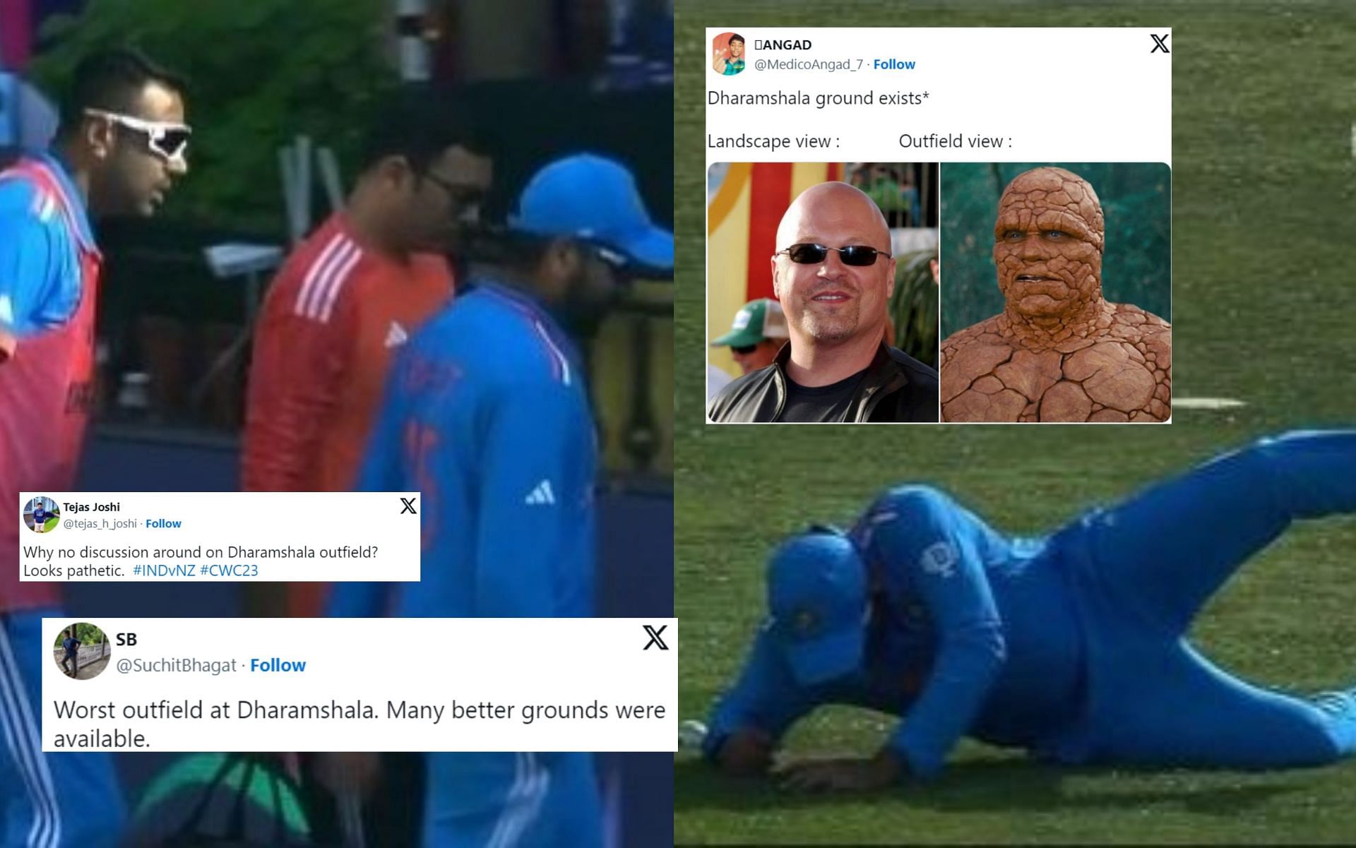 Fans slam the Dharamshala outfield through X. 