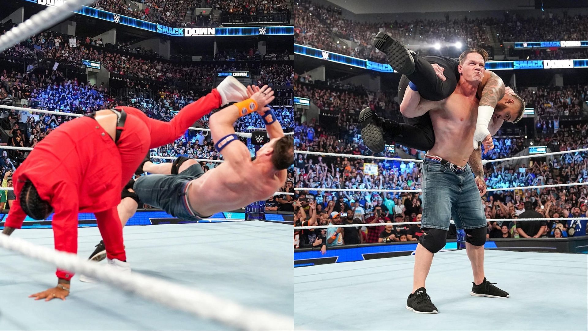 John Cena faced The Bloodline last week on WWE SmackDown.