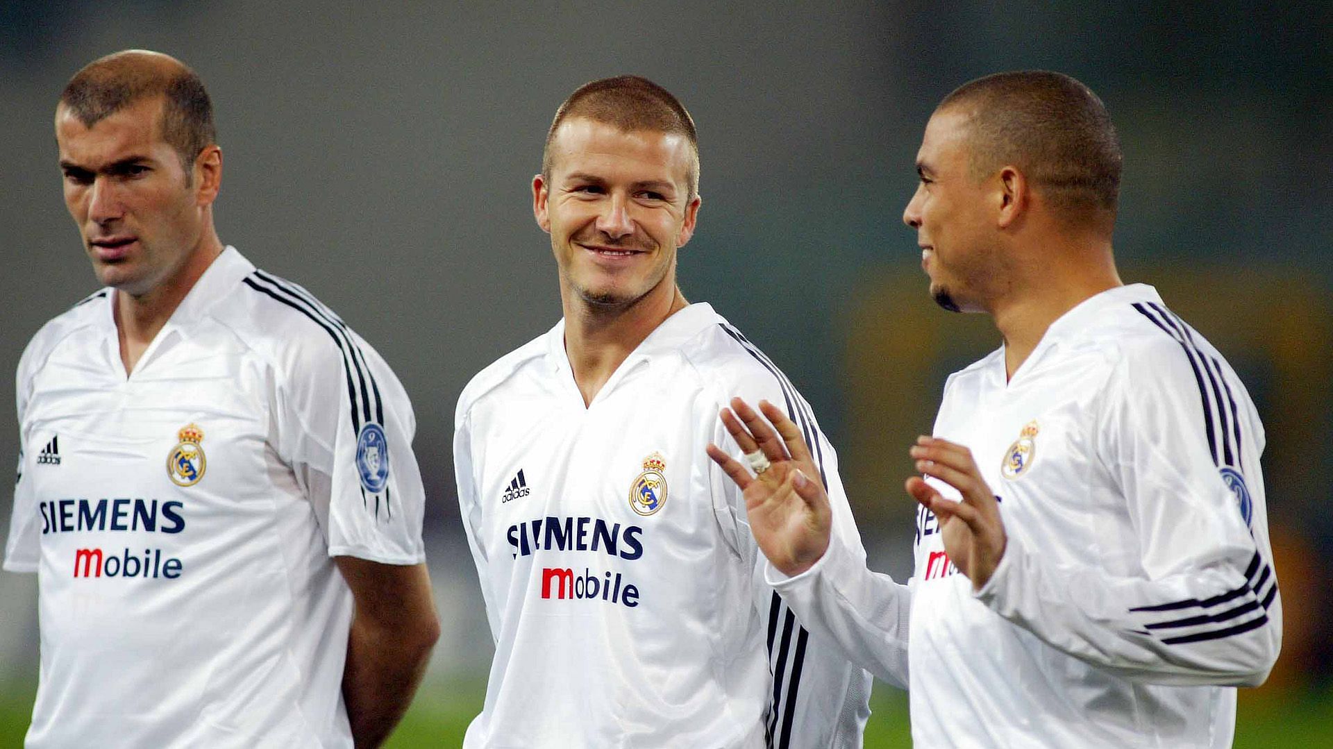 (L-R) Zinedine Zidane, David Beckham and Ronaldo Nazario