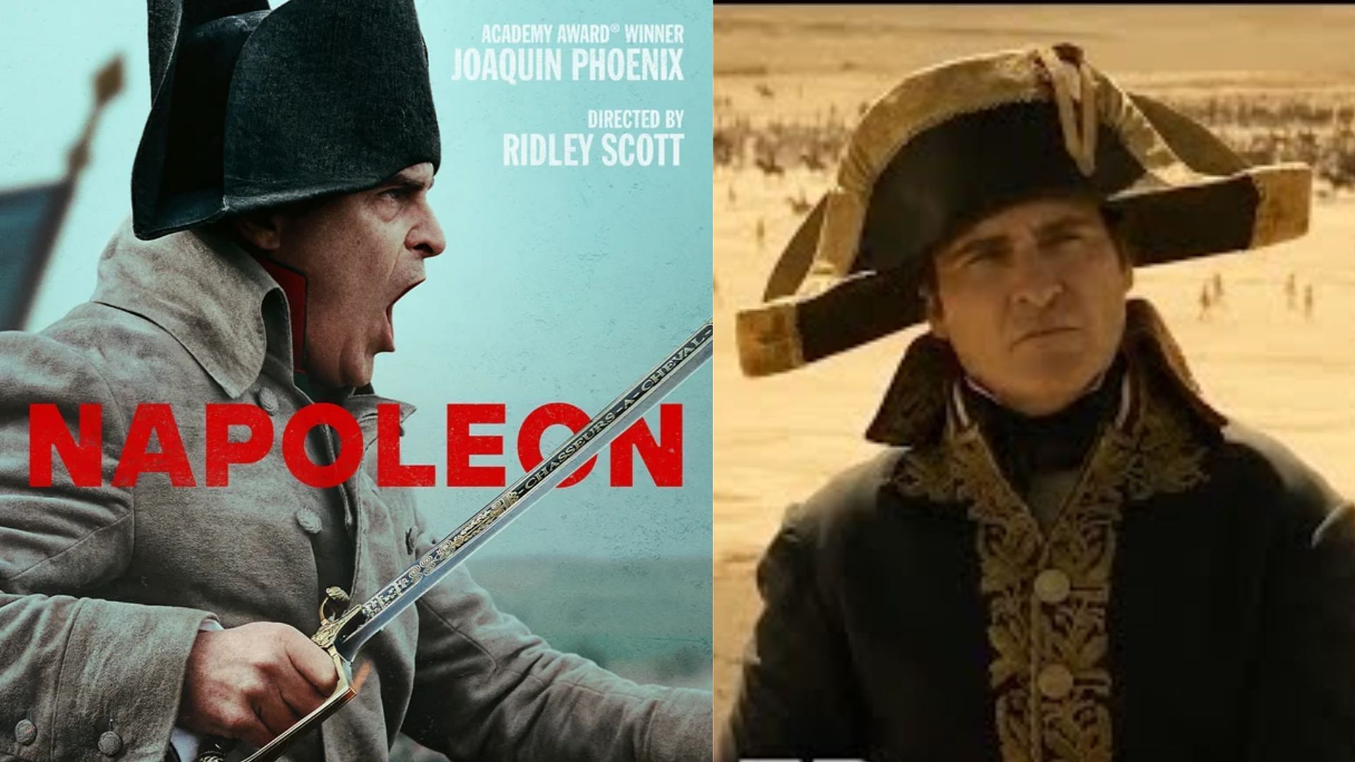 The new poster for Napoleon, featuring Joaquin Phoenix (Image via Apple Studios) 