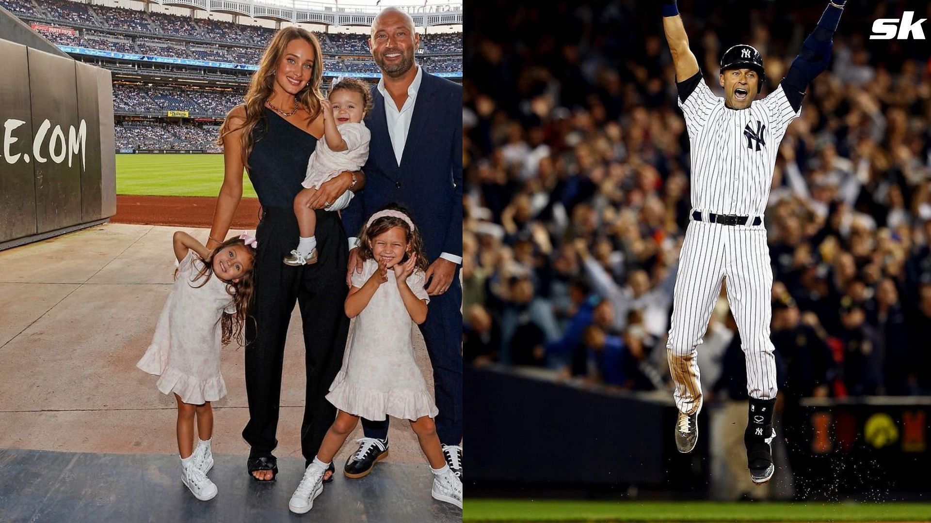 Derek Jeter and wife Hannah Davis with their daughters. 