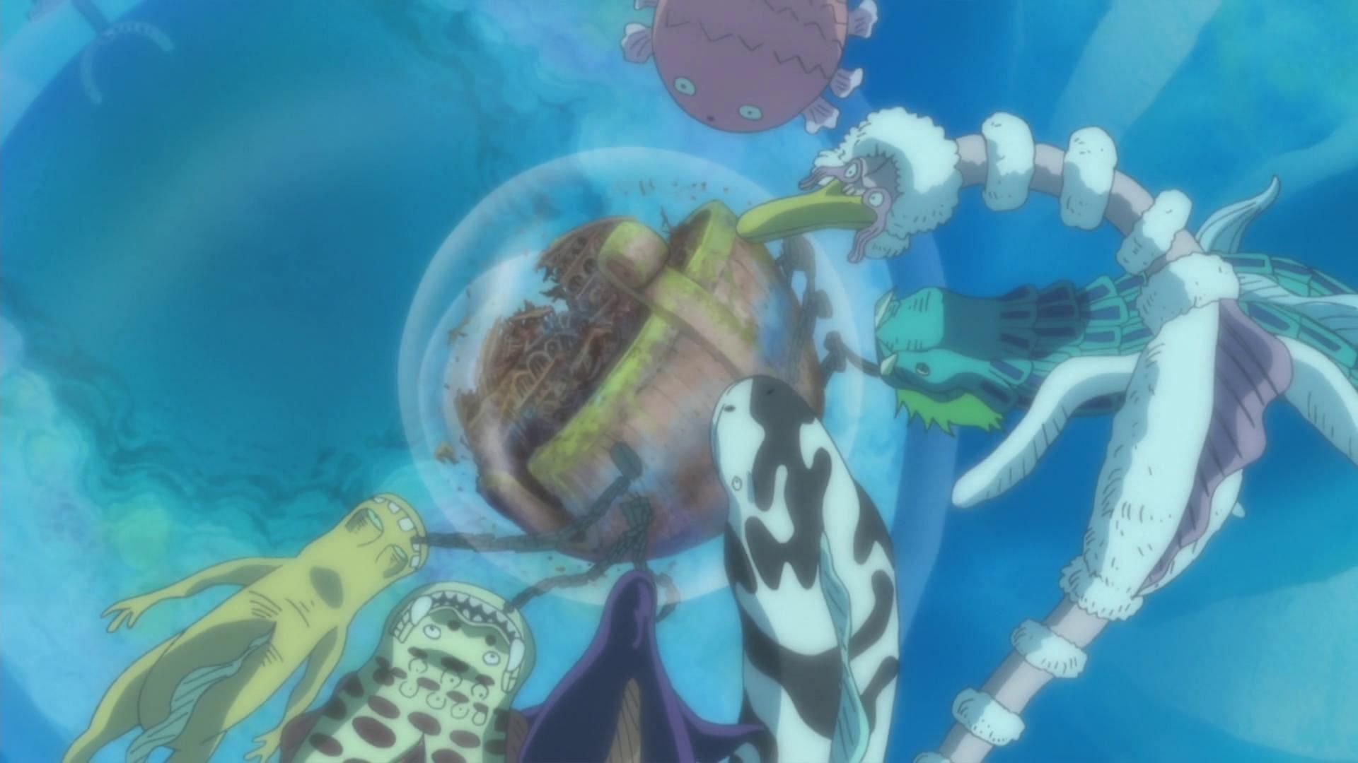The Ancient Weapon Poseidon can communicate with Sea Kings (Image via Toei Animation, One Piece)