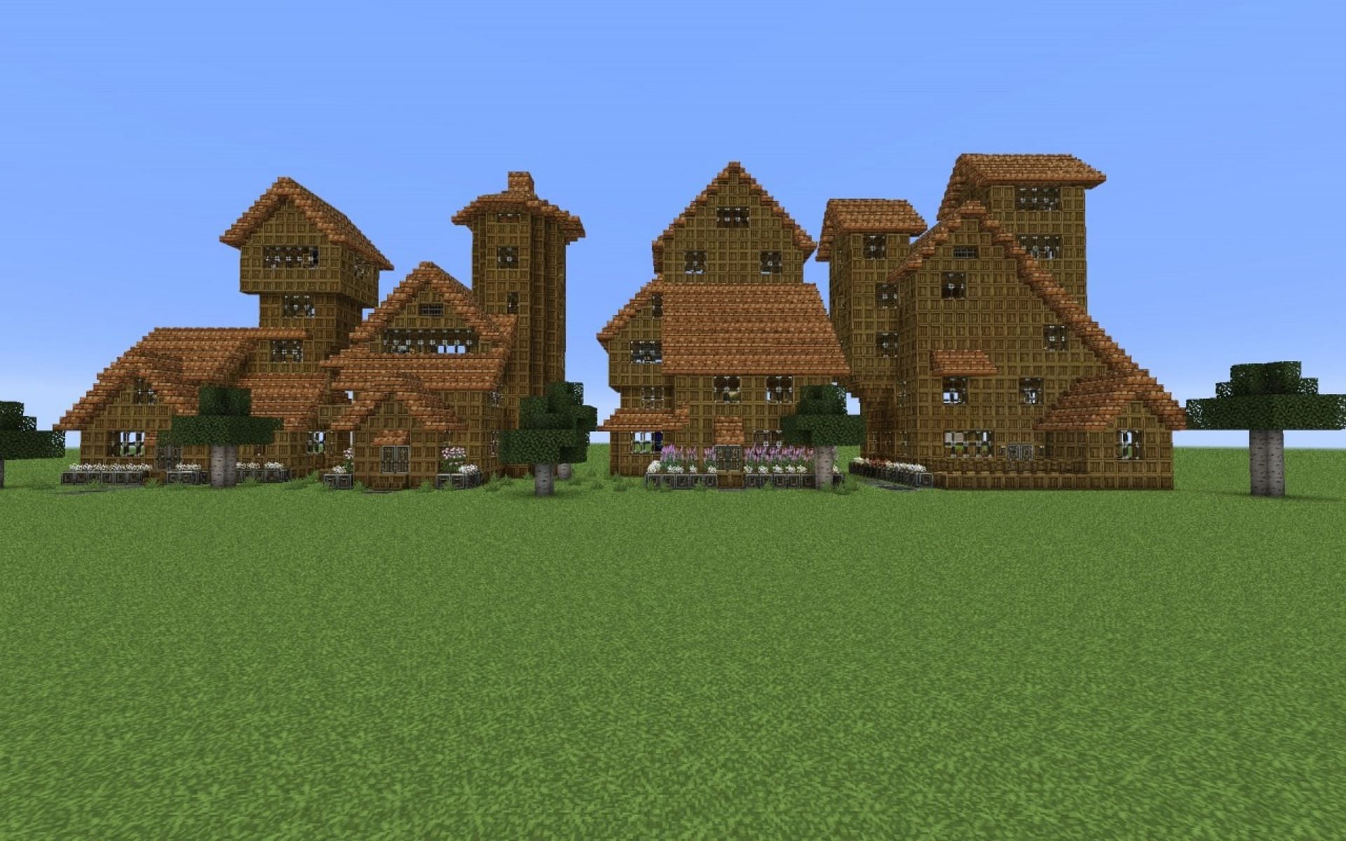 Building asymmetrically can add a visually pleasing look to a world (Image via planetminecraft.com)