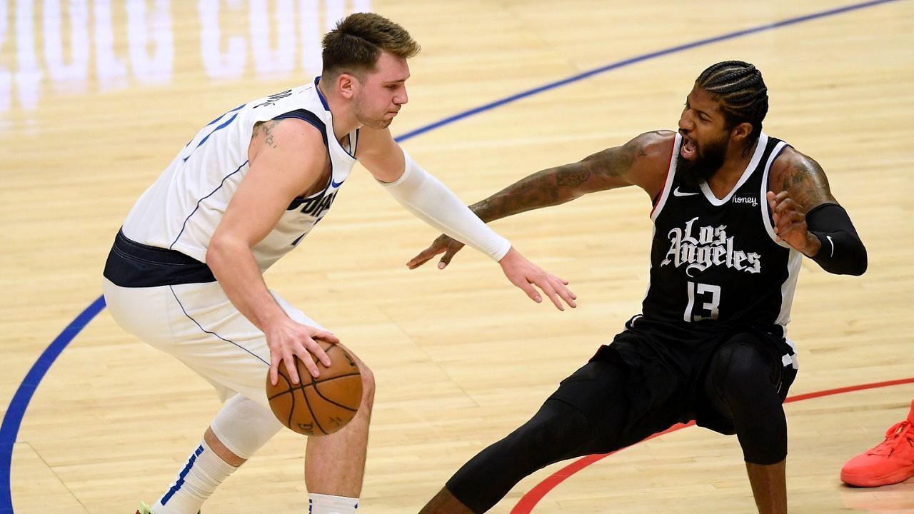 Luka Doncic was briefly taken to the locker room in the first quarter against the LA Clippers.